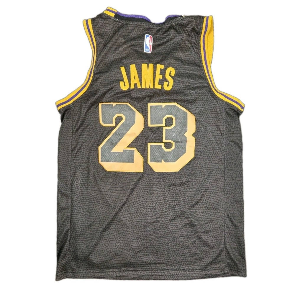 Nike Lebron James LA Lakers #23 Swingman Basketball Jersey Size M 44 Black Mamba